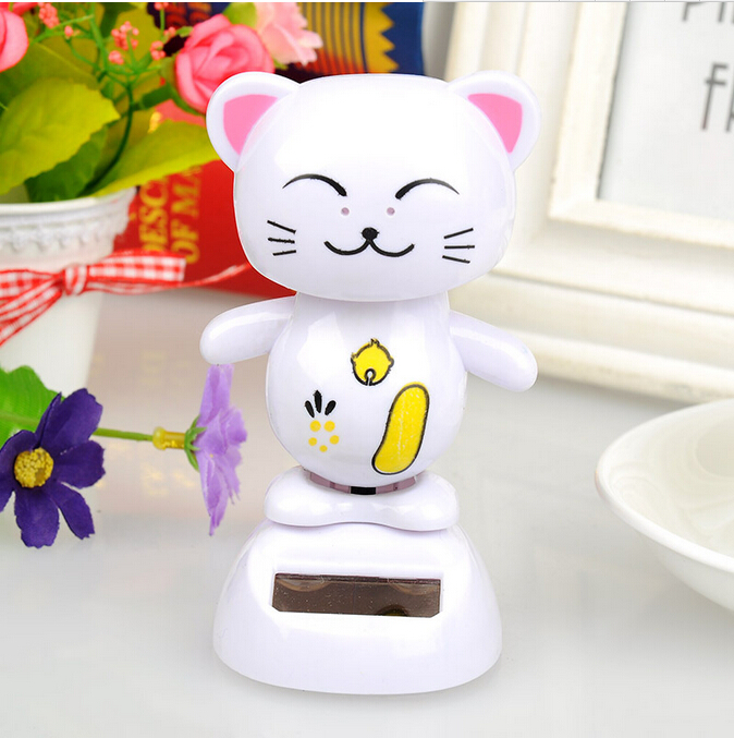 solar fortune cat toy solar energy car decoration toys solar energy
